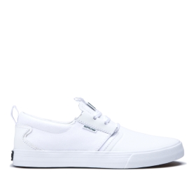 Tenis Bajos Supra FLOW Hombre Blancas/Blancas (MX-77703)